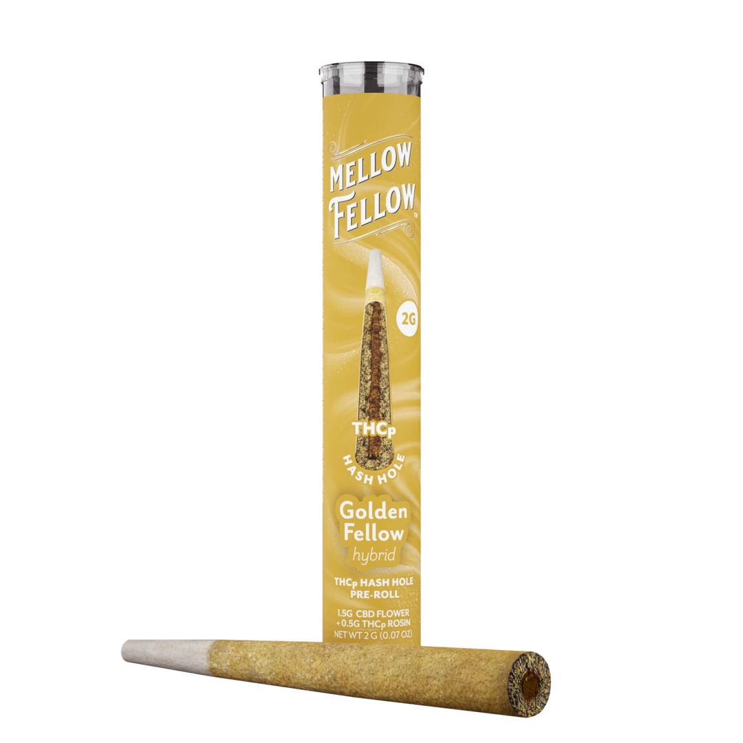 THCp 2g Hash Hole Prerolls - Golden Fellow (Hybrid) - Mellow Fellow