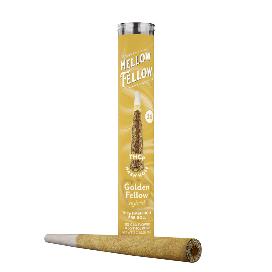 THCp 2g Hash Hole Prerolls - Golden Fellow (Hybrid) - Mellow Fellow