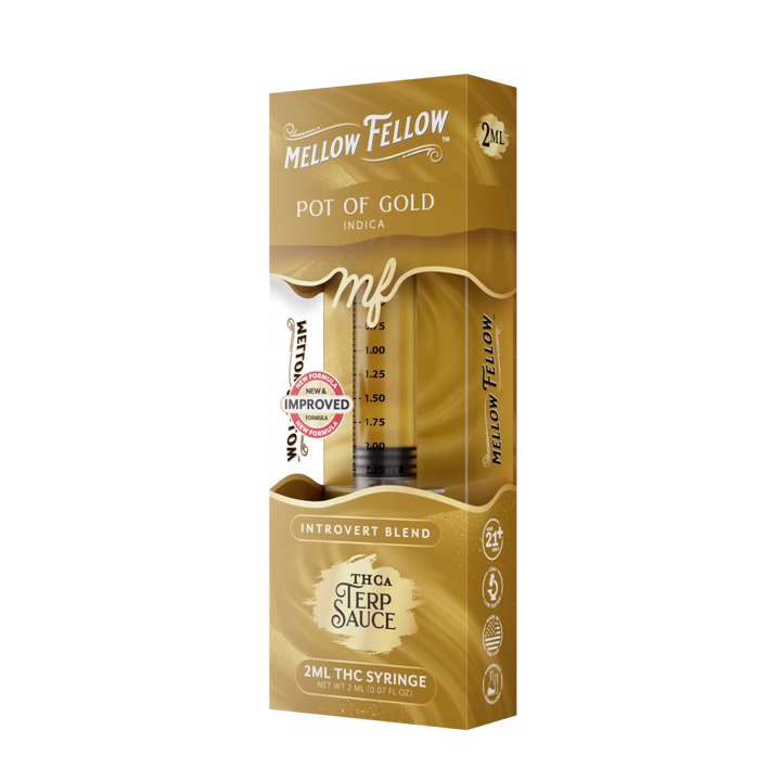 Introvert Blend - Terp Sauce 2ml Syringe - Pot of Gold (Indica) - Mellow Fellow