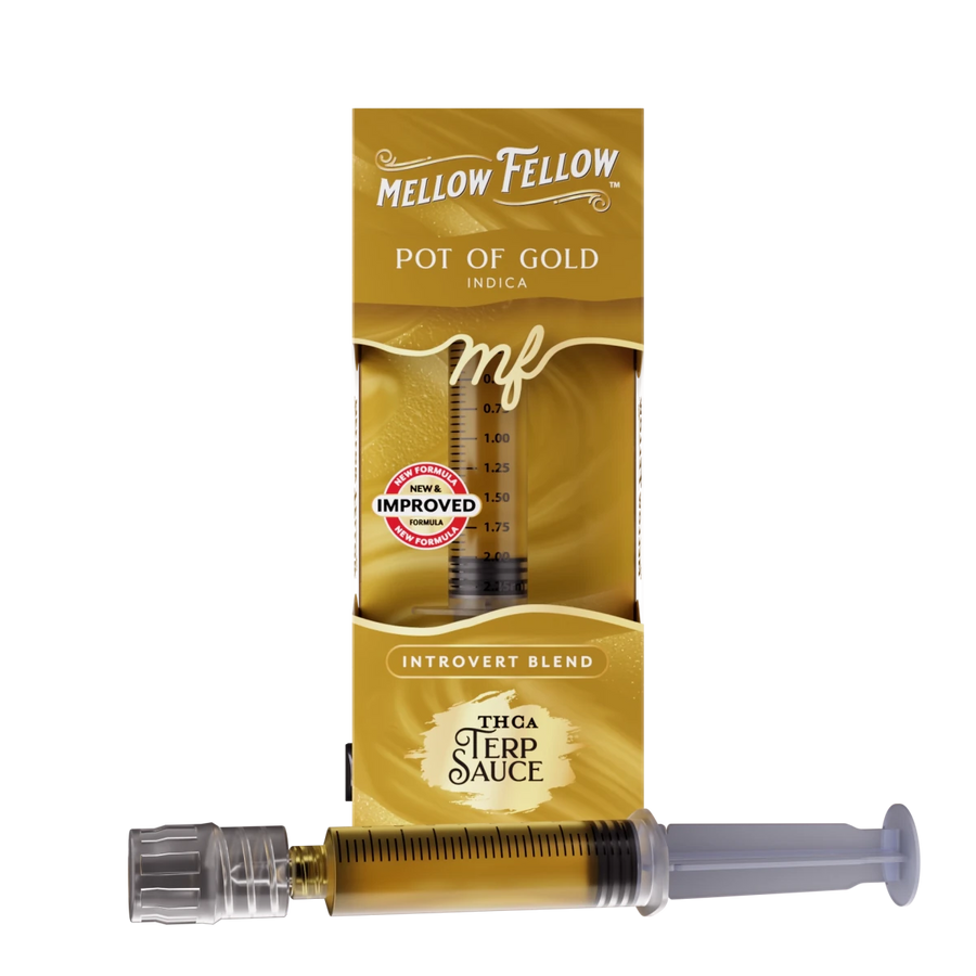 Introvert Blend - Terp Sauce 2ml Syringe - Pot of Gold (Indica) - Mellow Fellow