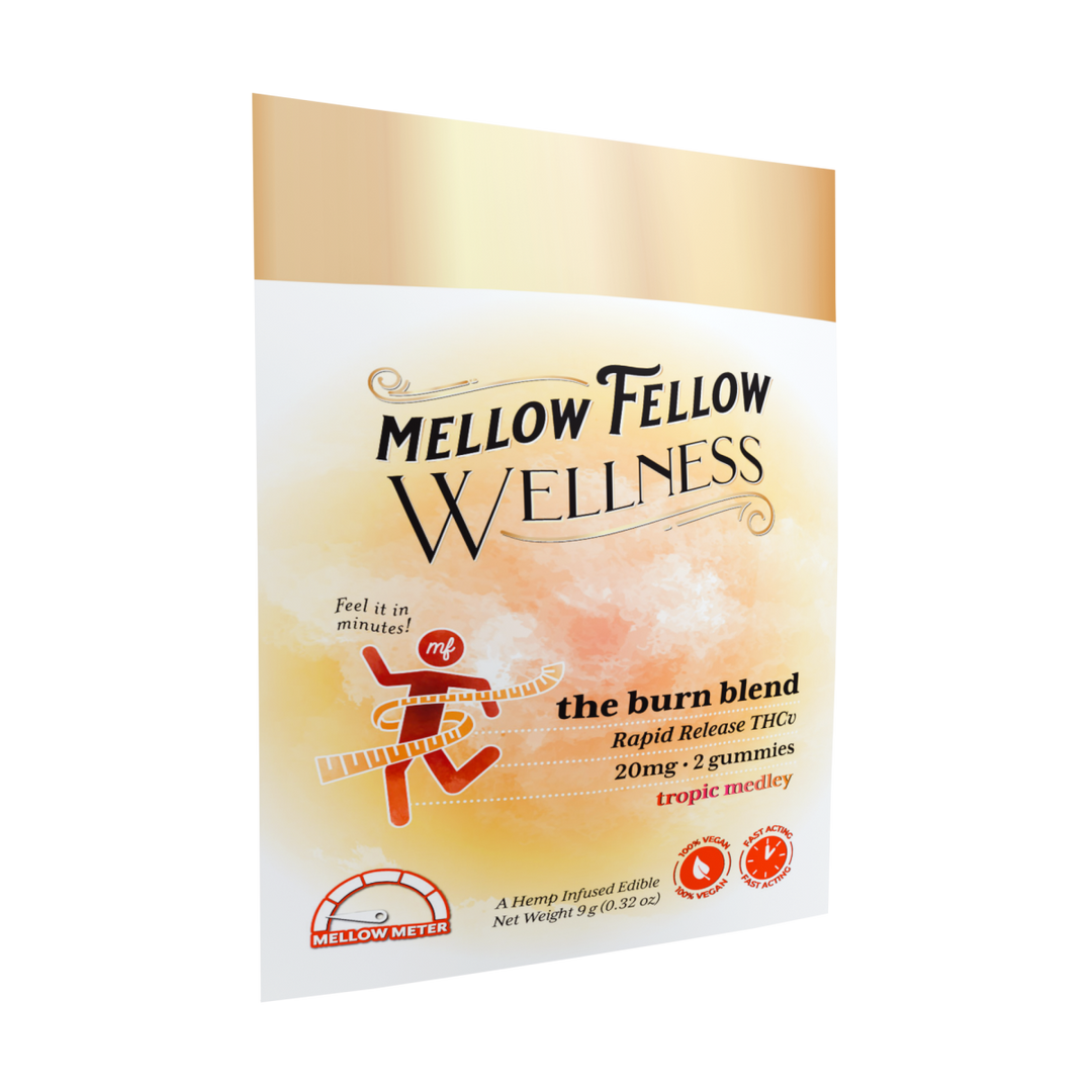 Wellness 2 ct. Gummies - Burn: The Fit Blend - Tropic Medley - 20mg - Mellow Fellow