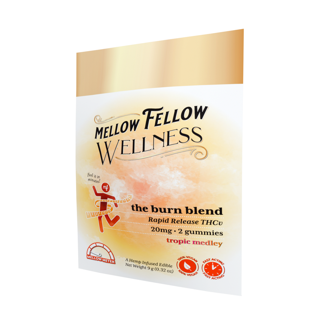 Wellness 2 ct. Gummies - Burn: The Fit Blend - Tropic Medley - 20mg - Mellow Fellow