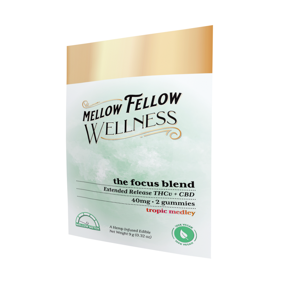 Wellness 2 ct. Gummies - Illuminate: The Focus Blend - Tropic Medley - 40mg - Mellow Fellow