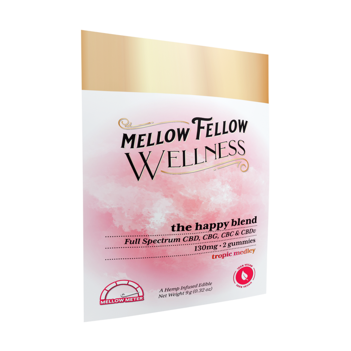 Wellness 2 ct. Gummies - Elevate: The Happy Blend - Tropic Medley - 135mg - Mellow Fellow