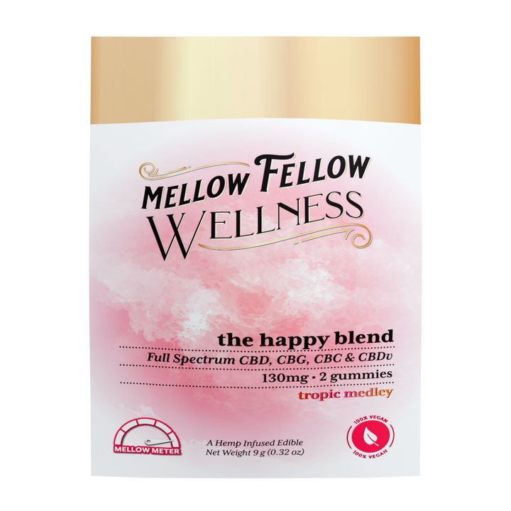 Wellness 2 ct. Gummies - Elevate: The Happy Blend - Tropic Medley - 135mg - Mellow Fellow