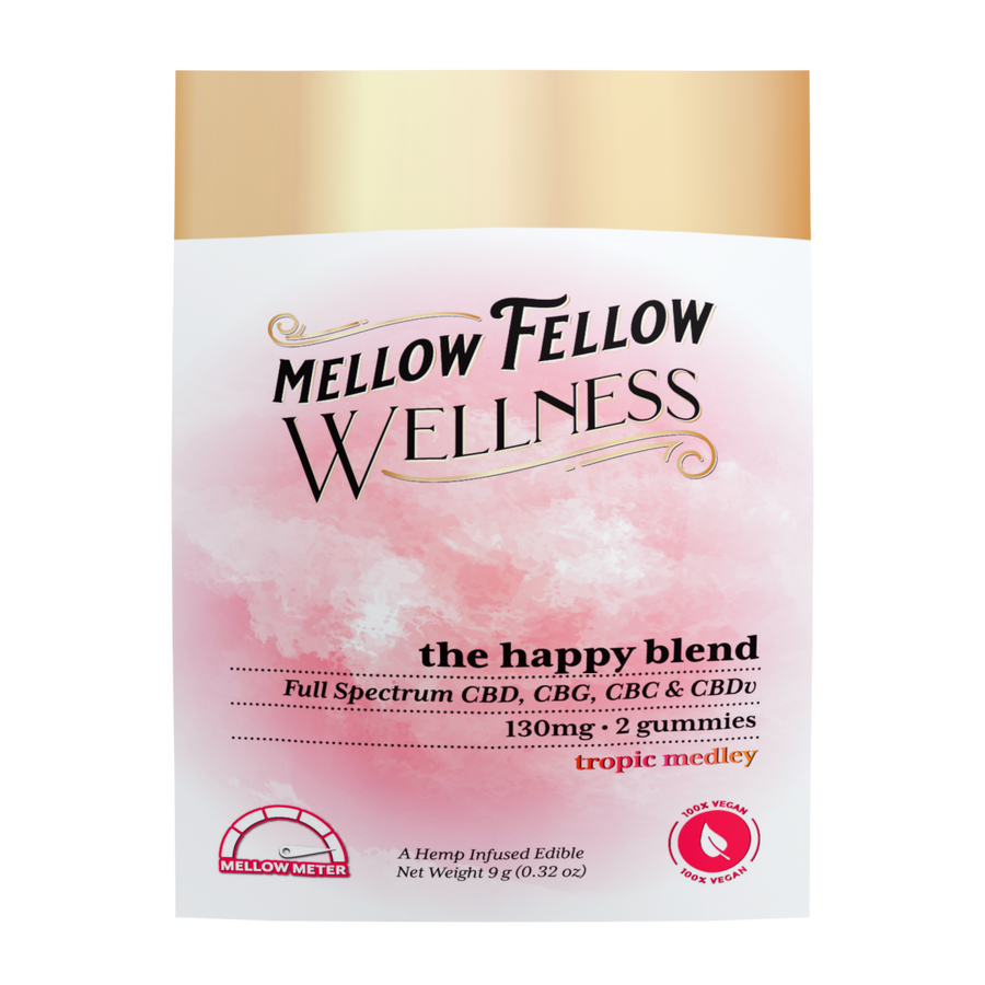 Wellness 2 ct. Gummies - Elevate: The Happy Blend - Tropic Medley - 135mg - Mellow Fellow