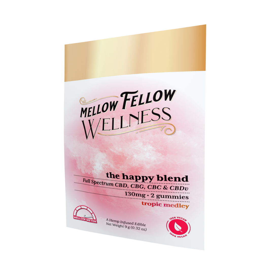 Wellness 2 ct. Gummies - Elevate: The Happy Blend - Tropic Medley - 135mg - Mellow Fellow