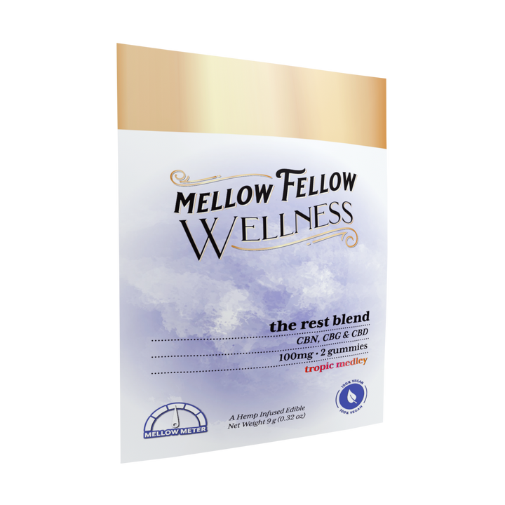 Wellness 2 ct. Gummies - Rest: The Sleepy Blend - Tropic Medley - 100mg - Mellow Fellow