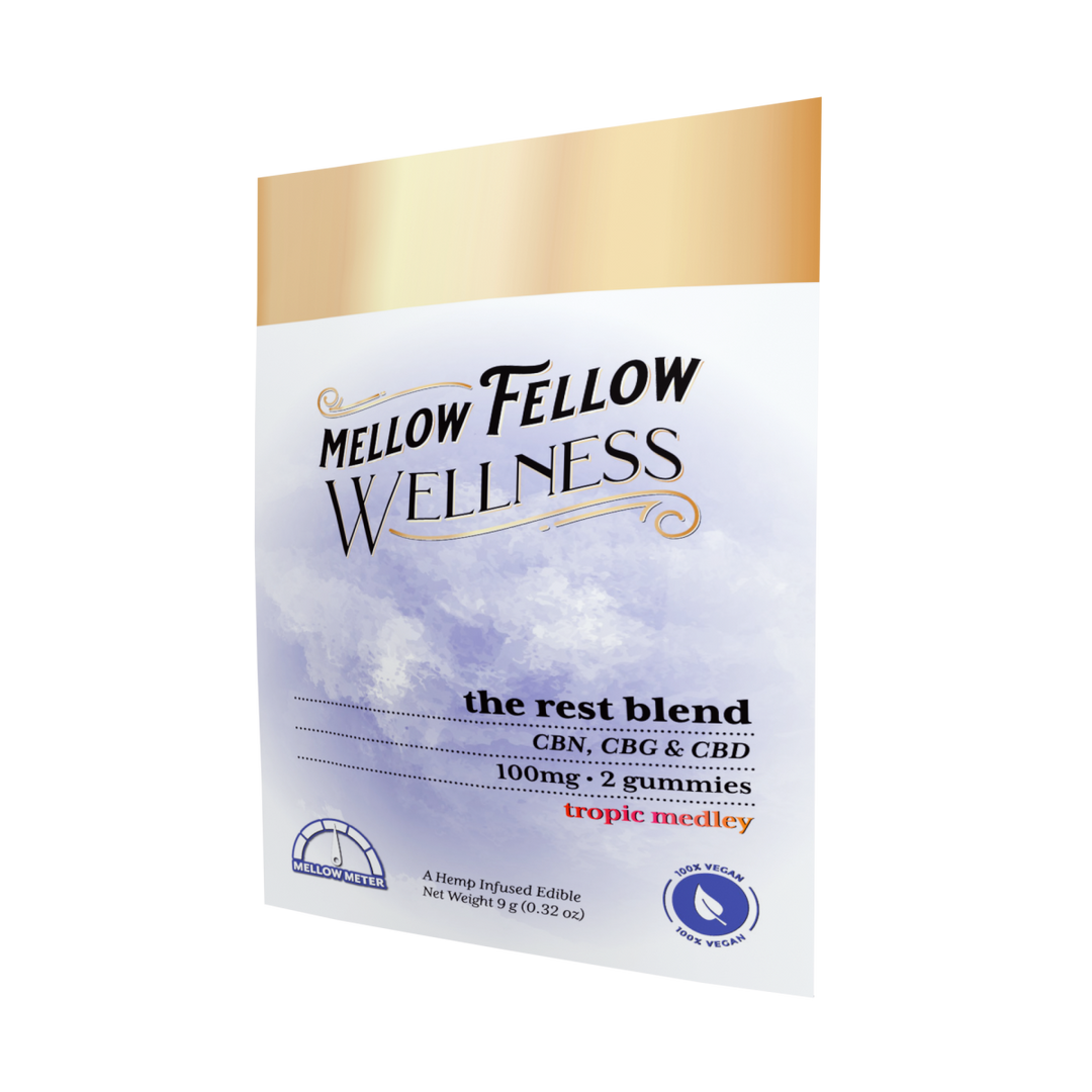 Wellness 2 ct. Gummies - Rest: The Sleepy Blend - Tropic Medley - 100mg - Mellow Fellow