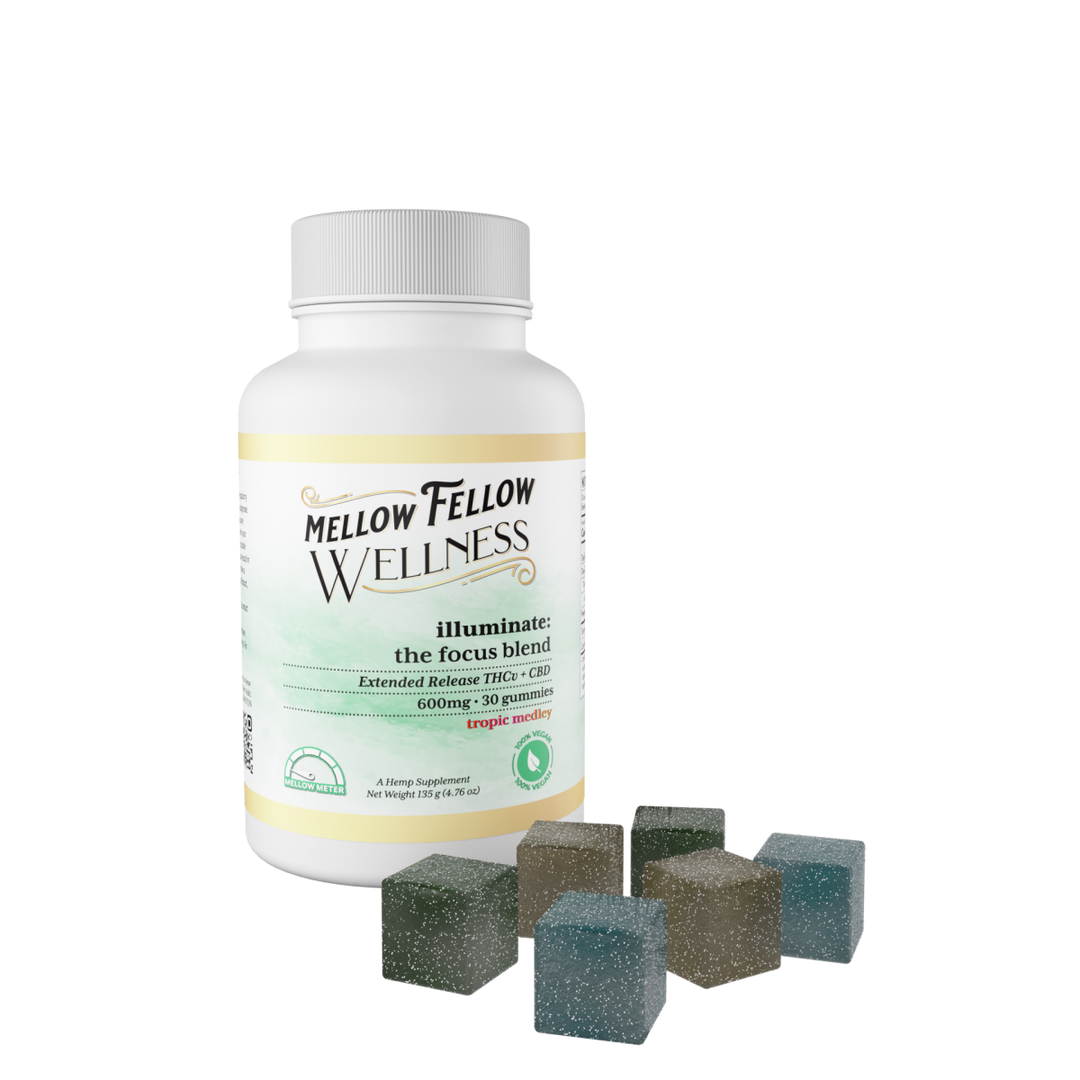 Wellness Gummies - Illuminate: The Focus Blend - Tropic Medley - 600mg - Mellow Fellow