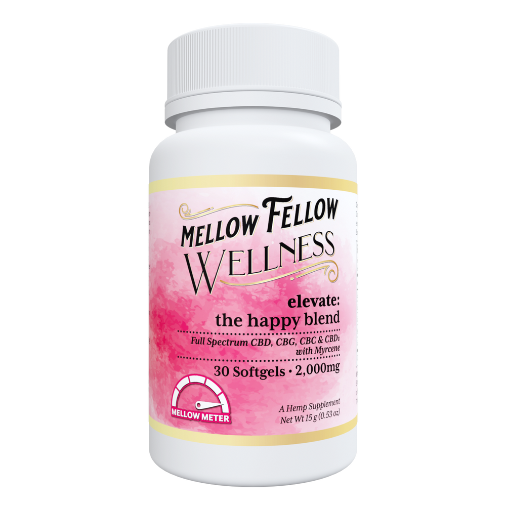 Wellness Softgel Capsules - Elevate: The Happy Blend - 2000mg - 30 ct - Mellow Fellow
