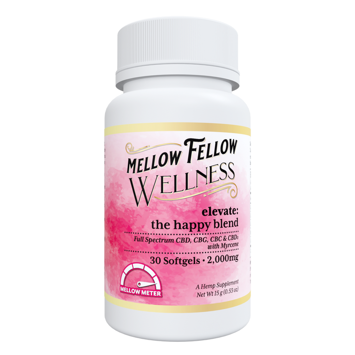 Wellness Softgel Capsules - Elevate: The Happy Blend - 2000mg - 30 ct - Mellow Fellow