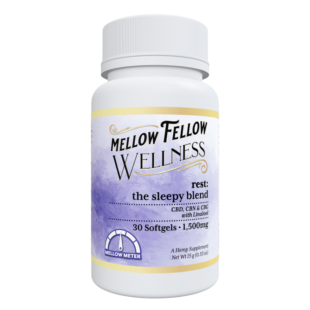 Wellness Softgel Capsules - Rest: The Sleepy Blend - 1500mg - 30 ct - Mellow Fellow