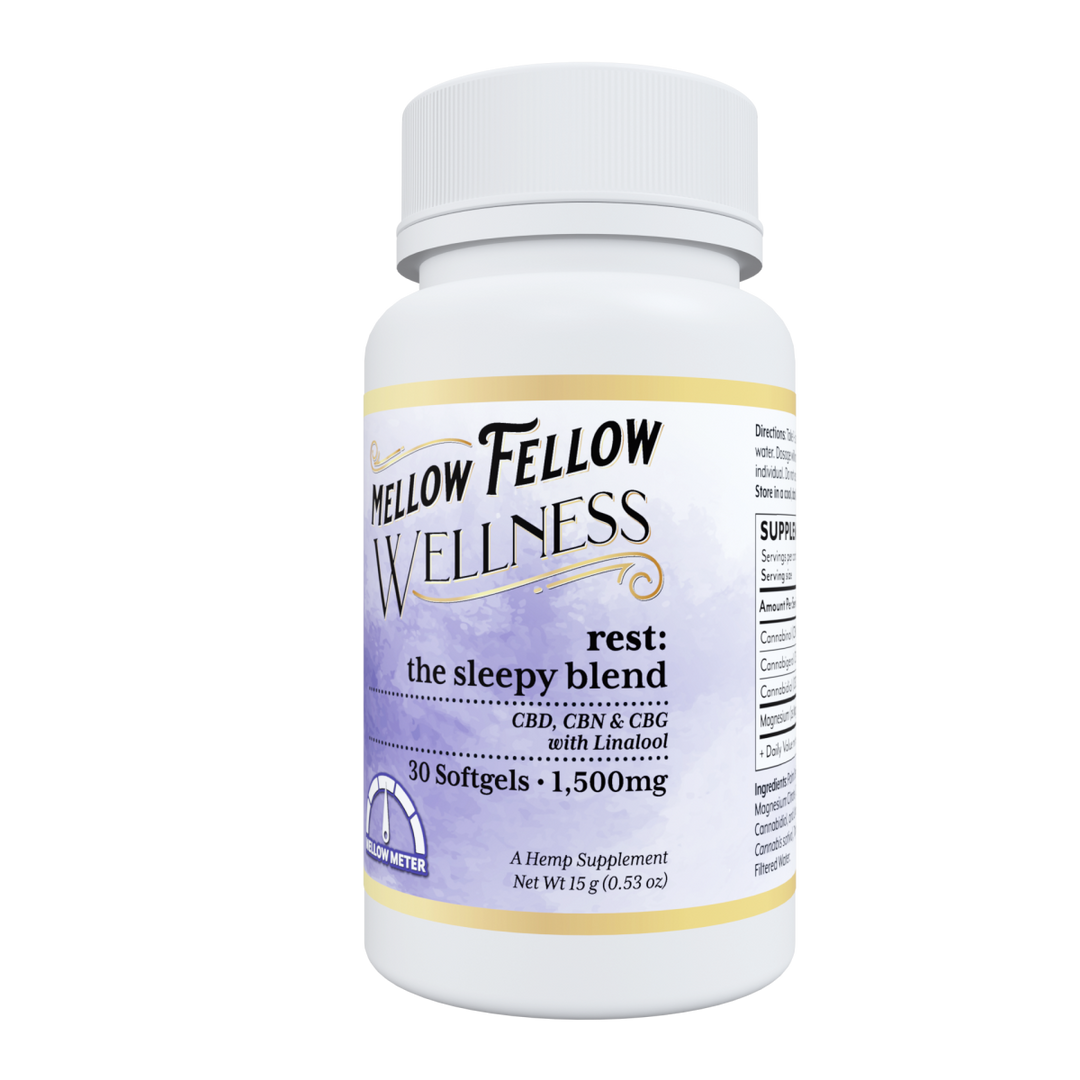 Wellness Softgel Capsules - Rest: The Sleepy Blend - 1500mg - 30 ct - Mellow Fellow