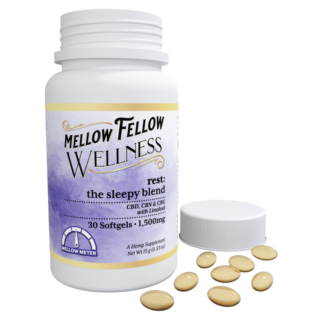 Wellness Softgel Capsules - Rest: The Sleepy Blend - 1500mg - 30 ct - Mellow Fellow