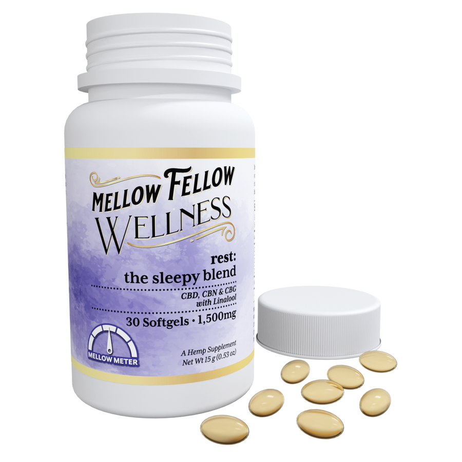 Wellness Softgel Capsules - Rest: The Sleepy Blend - 1500mg - 30 ct - Mellow Fellow