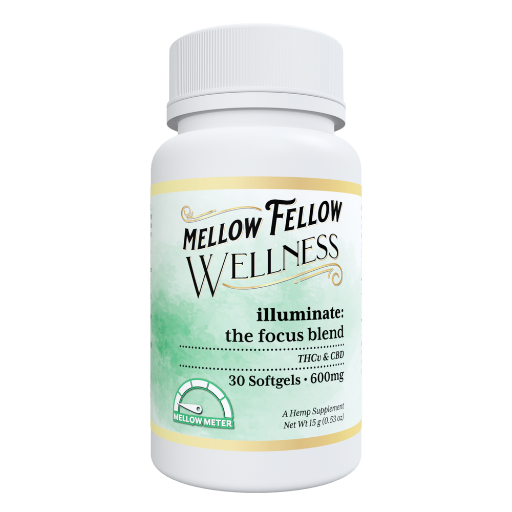 Wellness Softgel Capsules - Illuminate: The Focus Blend - 600mg - 30 ct - Mellow Fellow
