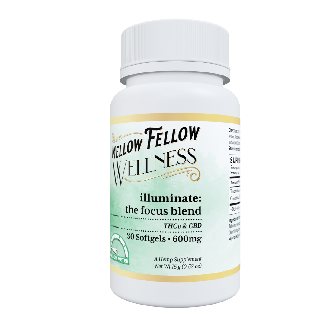 Wellness Softgel Capsules - Illuminate: The Focus Blend - 600mg - 30 ct - Mellow Fellow