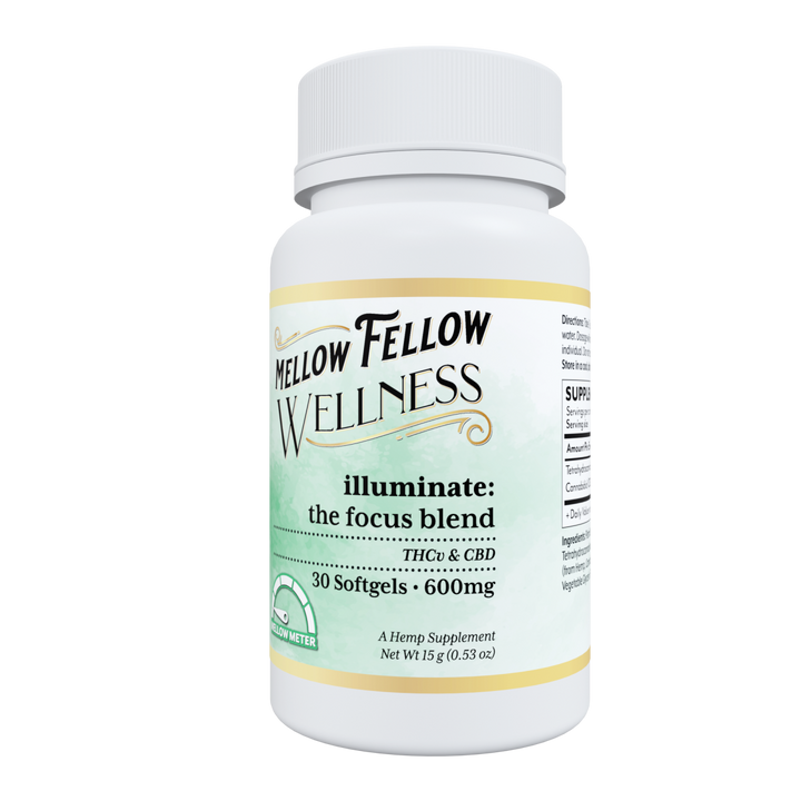 Wellness Softgel Capsules - Illuminate: The Focus Blend - 600mg - 30 ct - Mellow Fellow