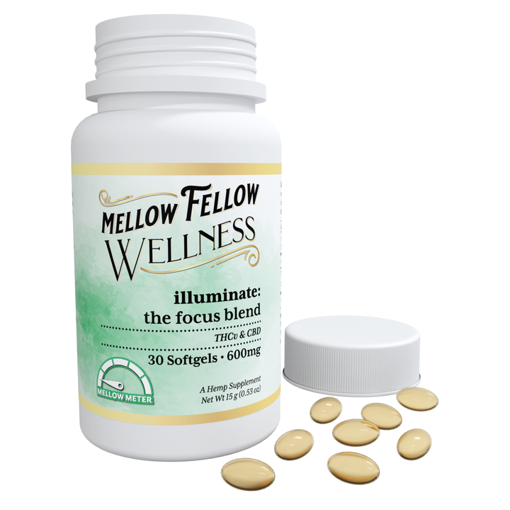 Wellness Softgel Capsules - Illuminate: The Focus Blend - 600mg - 30 ct - Mellow Fellow