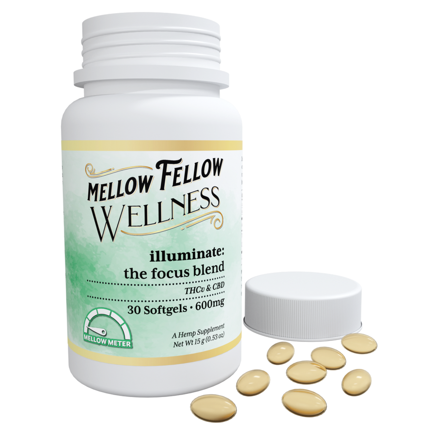 Wellness Softgel Capsules - Illuminate: The Focus Blend - 600mg - 30 ct - Mellow Fellow