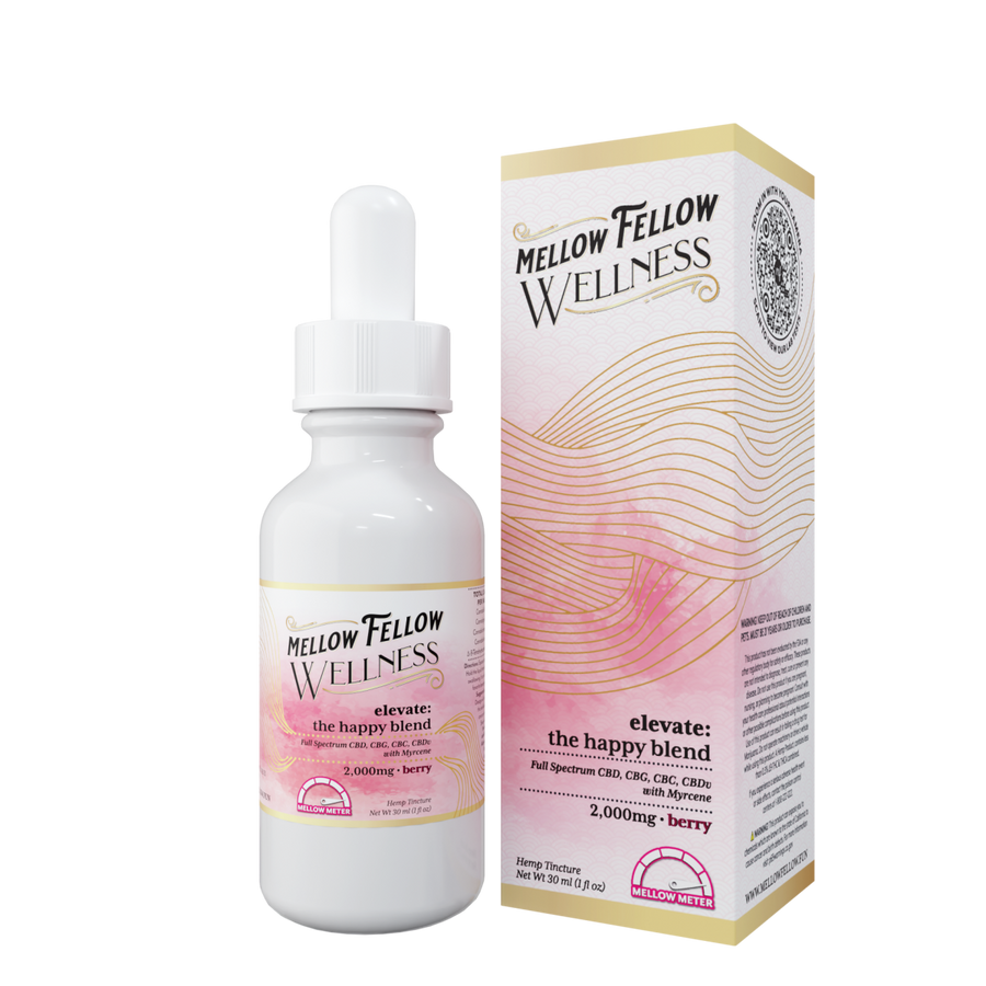 Wellness Tincture - Elevate: The Happy Blend - Berry - 2000mg - Mellow Fellow