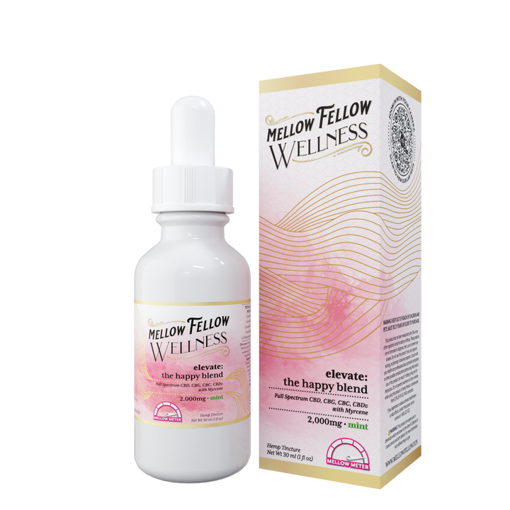 Wellness Tincture - Elevate: The Happy Blend - Mint - 2000mg - Mellow Fellow