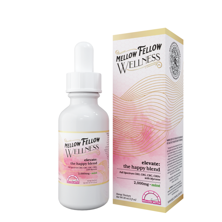 Wellness Tincture - Elevate: The Happy Blend - Mint - 2000mg - Mellow Fellow