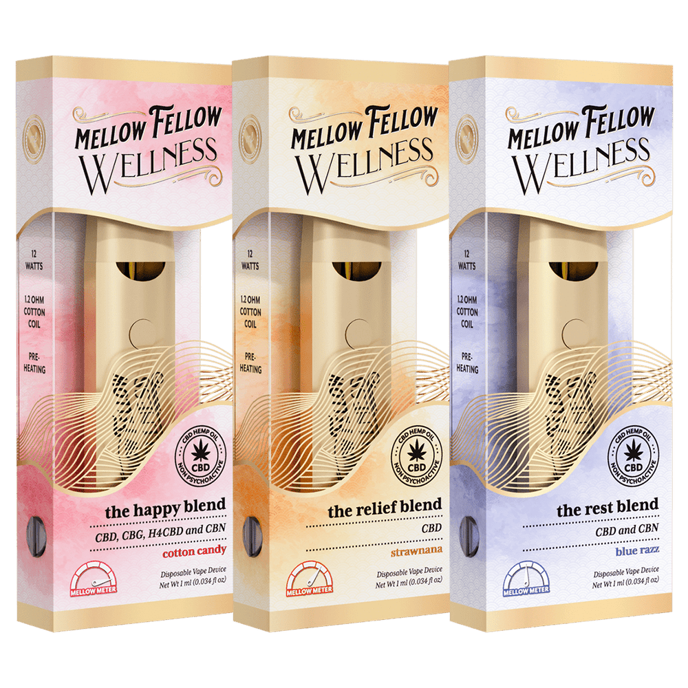1ml CBD Blend Disposable Vape Bundle (3 Pack) - Mellow Fellow