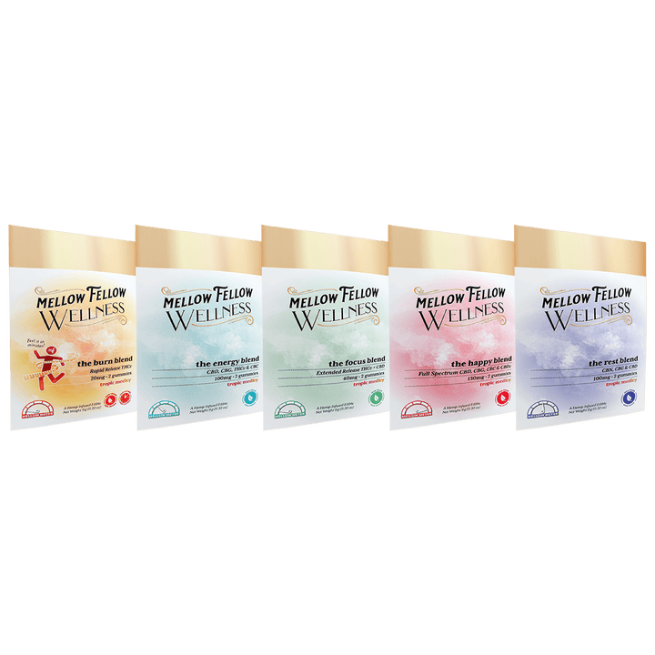 Wellness 2 ct. Gummies - 5 Pack Sampler - Mellow Fellow