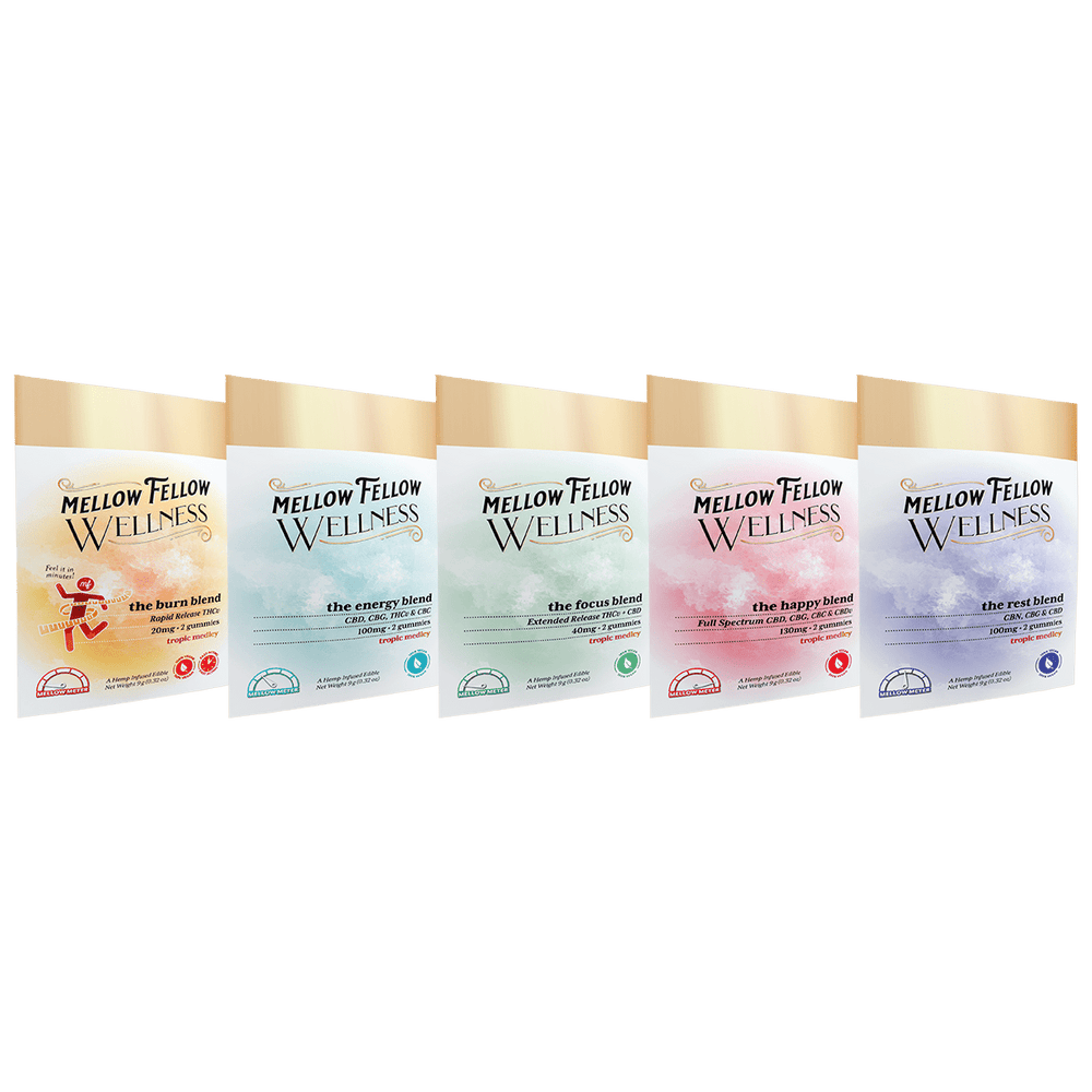 Wellness 2 ct. Gummies - 5 Pack Sampler - Mellow Fellow