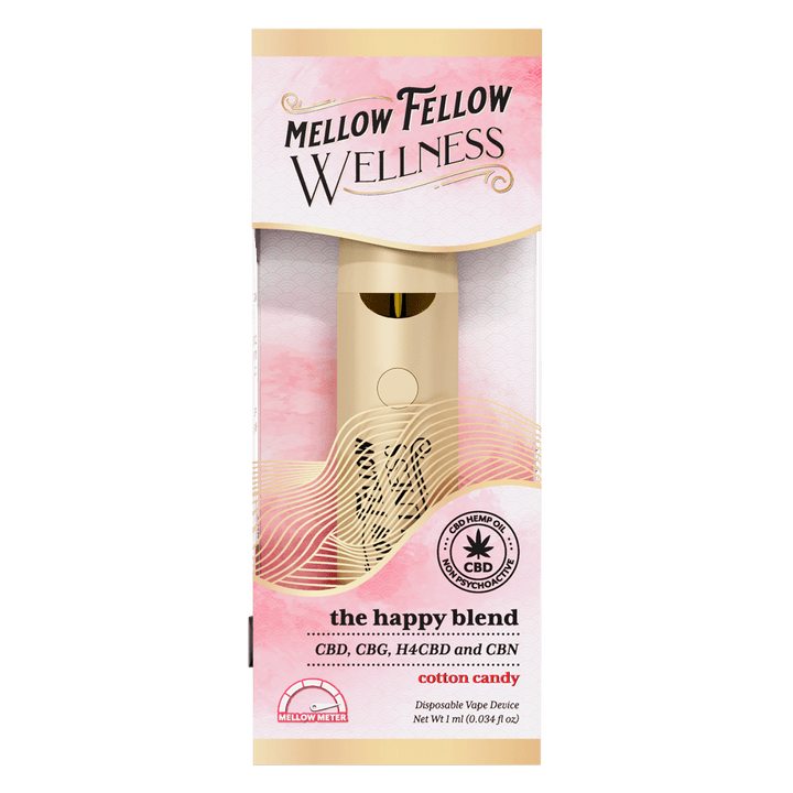 The Happy Blend - 1ml CBD Disposable Vape (Cotton Candy) - Mellow Fellow