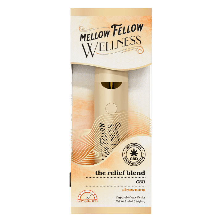 The Relief Blend - 1ml CBD Disposable Vape (Strawnana) - Mellow Fellow