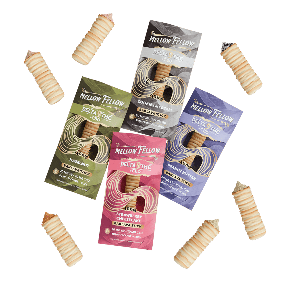 Delta 9 THC + CBD Baklava Sticks 4 Pack - Mellow Fellow