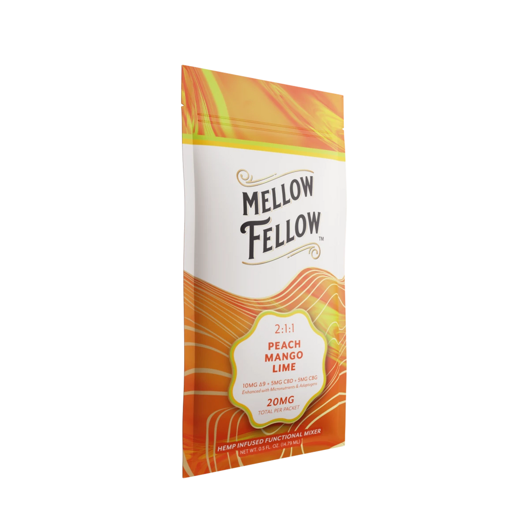 Delta 9 + CBD & CBG Mixers 10pc - Peach Mango Lime - Mellow Fellow
