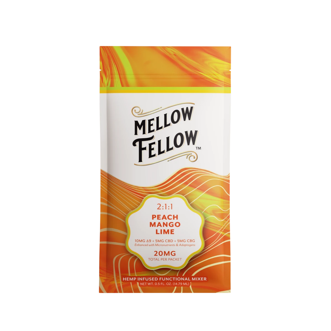 Delta 9 + CBD & CBG Mixers 10pc - Peach Mango Lime - Mellow Fellow