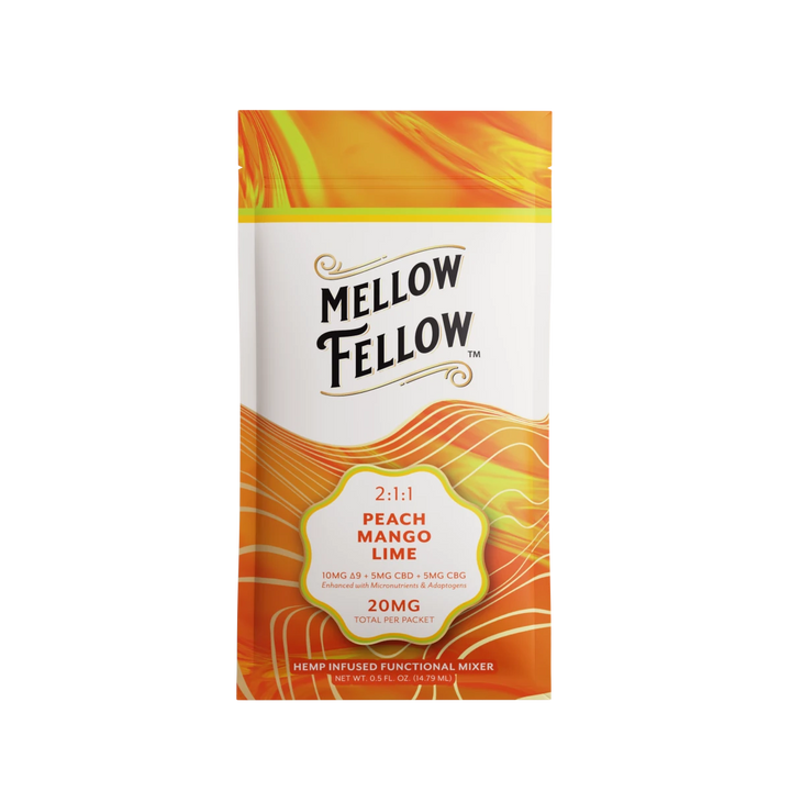 Delta 9 + CBD & CBG Mixers 10pc - Peach Mango Lime - Mellow Fellow