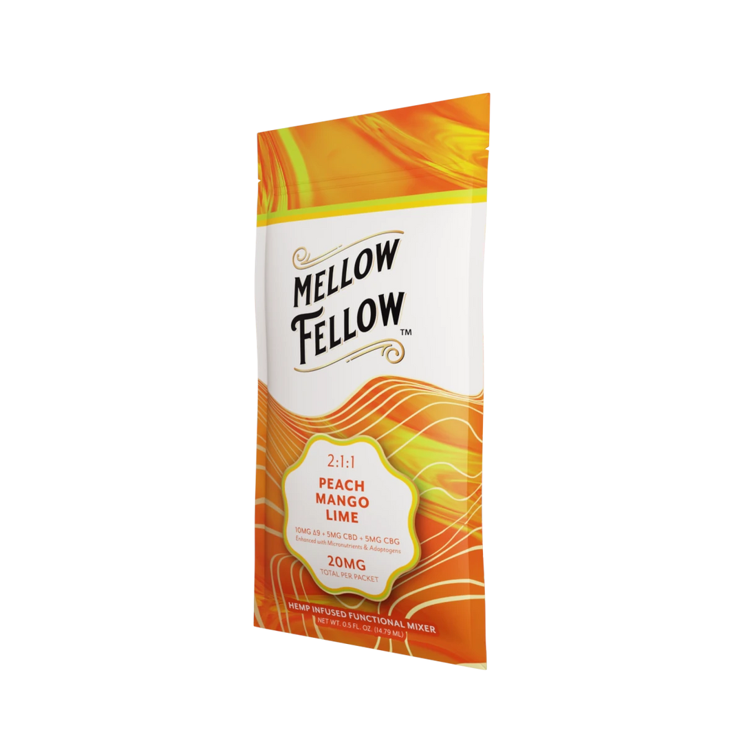 Delta 9 + CBD & CBG Mixers 10pc - Peach Mango Lime - Mellow Fellow