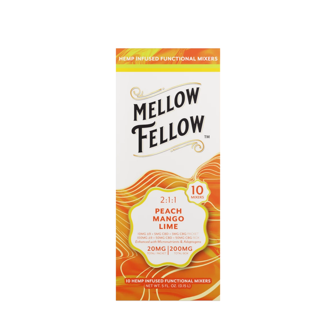 Delta 9 + CBD & CBG Mixers 10pc - Peach Mango Lime - Mellow Fellow