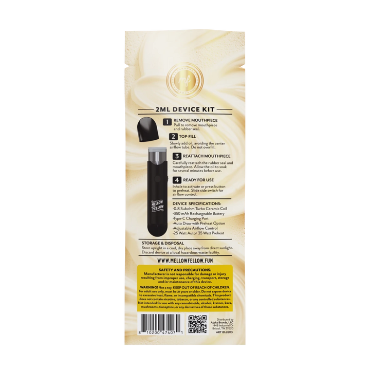 Fillable 2ml Device Kit - Mellow Fellow