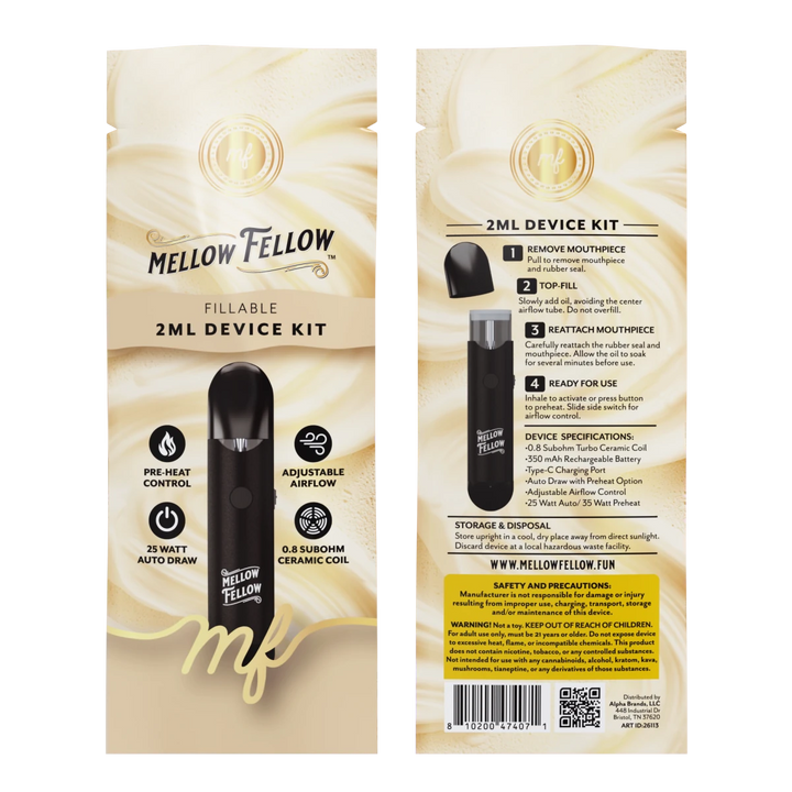 Fillable 2ml Device Kit - Mellow Fellow