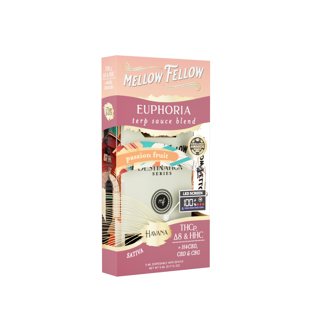 Euphoria Blend - Terp Sauce 5ml Disposable Vape - Passion Fruit (Sativ - Mellow Fellow Euphoria Blend - Terp Sauce 5ml Disposable Vape - Passion Fruit (Sativ - Mellow Fellow