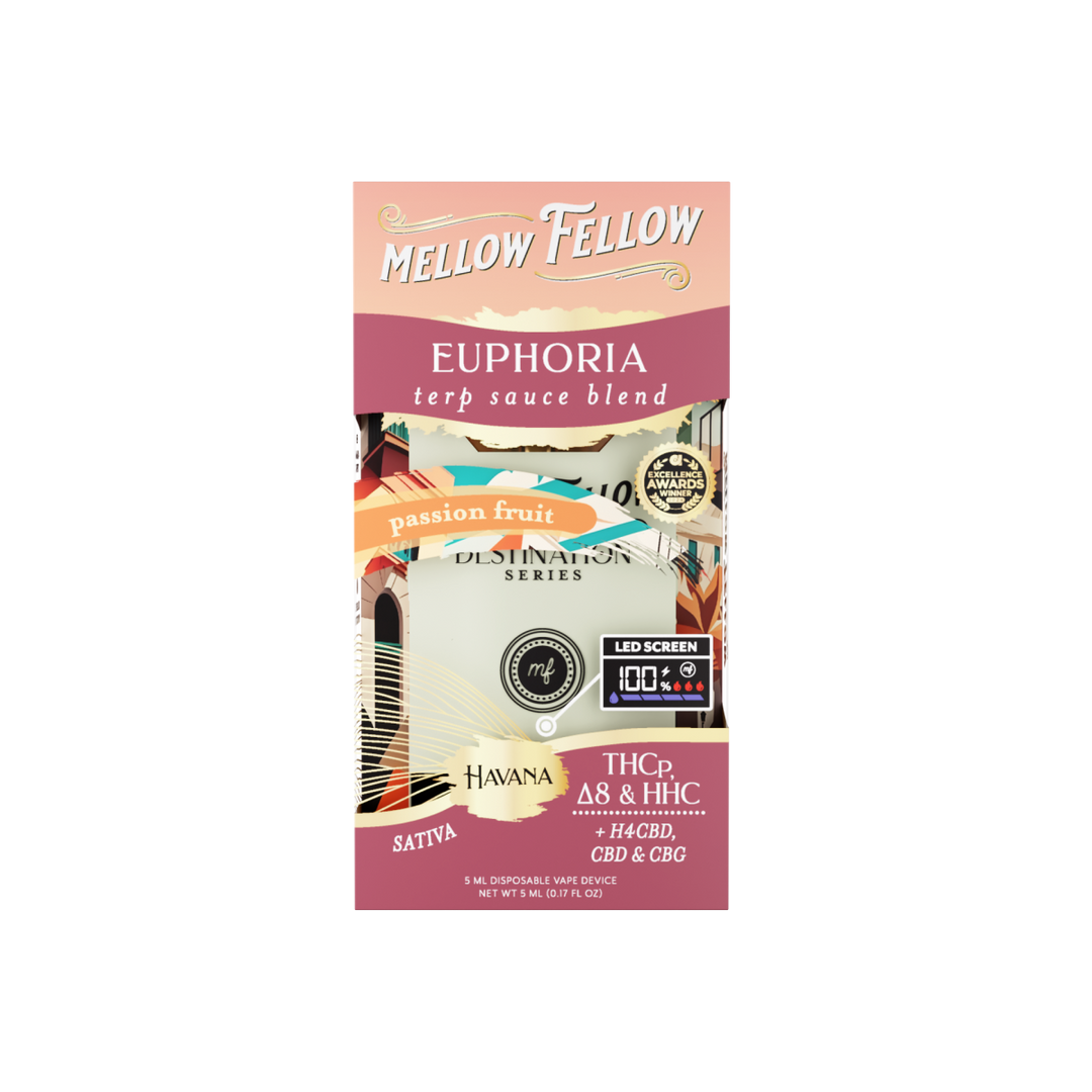 Euphoria Blend - Terp Sauce 5ml Disposable Vape - Passion Fruit (Sativa) - Mellow Fellow