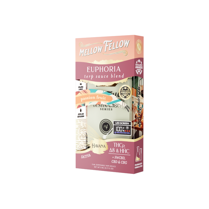 Euphoria Blend - Terp Sauce 5ml Disposable Vape - Passion Fruit (Sativa) - Mellow Fellow