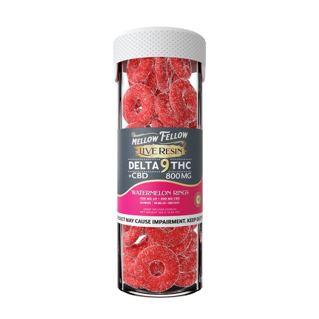 Delta 9 Live Resin Watermelon Rings - Mellow Fellow