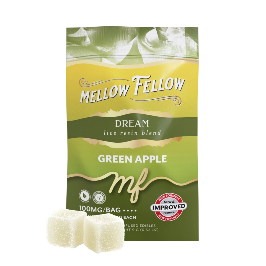 Dream Blend - Live Resin M-Fusions Edibles Sachets - Green Apple 100mg - Mellow Fellow