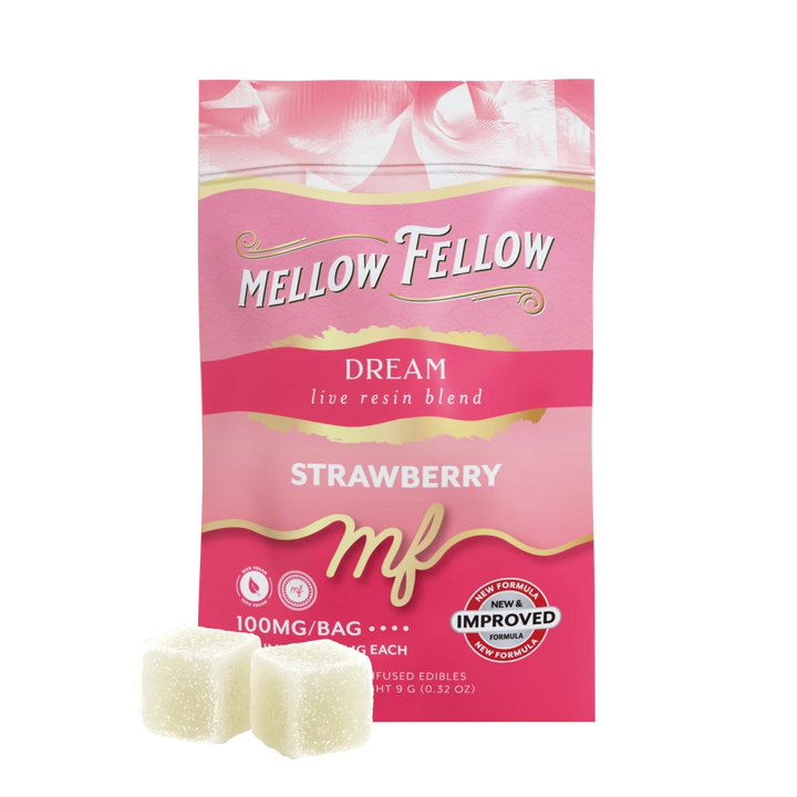 Dream Blend - Live Resin M-Fusions Edibles Sachets - Strawberry 100mg - Mellow Fellow