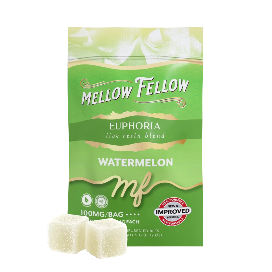 Euphoria Blend - Live Resin M-Fusions Edibles Sachets - Watermelon 100mg - Mellow Fellow