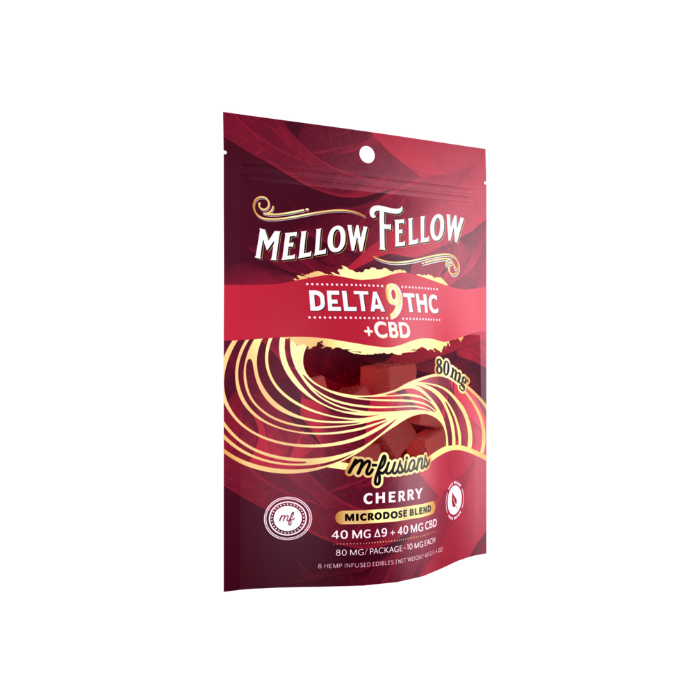 Microdose M - Fusions Gummies - Delta 9 THC + CBD 8ct 80mg - Cherry - Mellow Fellow