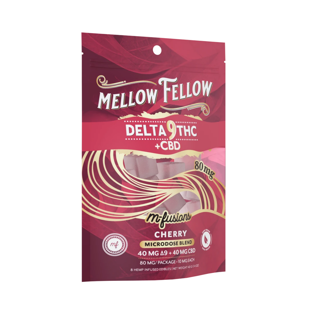 Microdose M - Fusions Gummies - Delta 9 THC + CBD 8ct 80mg - Cherry - Mellow Fellow